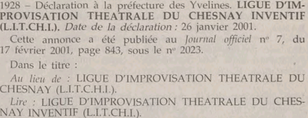 Acte de création de la LITCHI